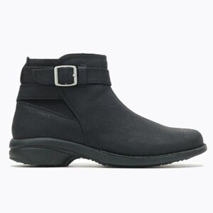 Merrell Andover Bluff Genuine Leather Women’s Black Short Ankle Boots Size 9.5